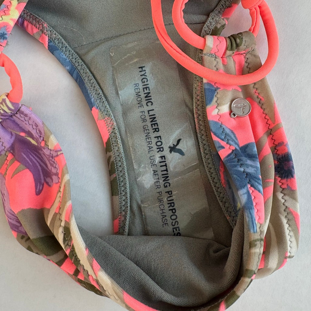 Women's American Eagle Tropical palm floral print Bikini Set Pink Floral Size S - Picture 16 of 16